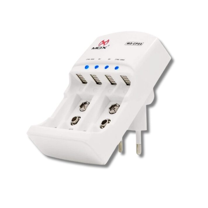 Carregador De Pilhas Bivolt AA/AAA/ 9V Mox Mo-cp50