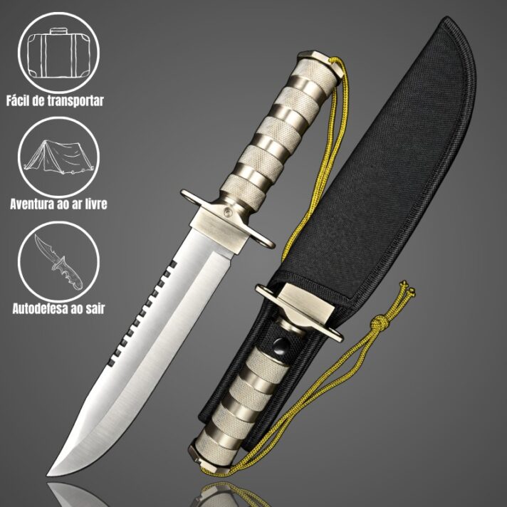 Faca Tática Rambo Combate Militar Sobrevivência Com Bainha RAMBO-PT/OIF-A027-PT