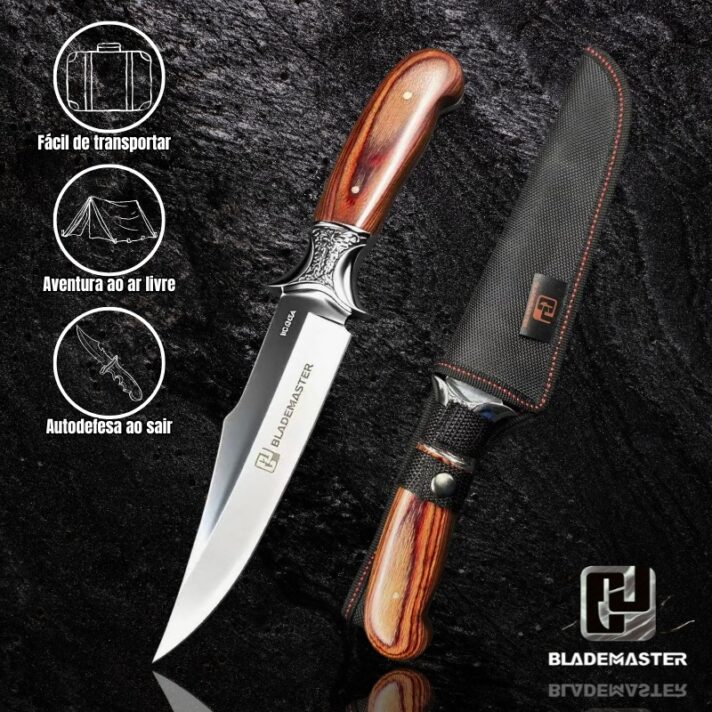 Faca De Caça Pesca Churrasco Luxo Fulltang Inox G45A-1814