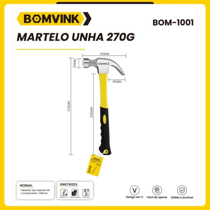 Martelo Unha Com Cabo Ergonômico 33CM BOMVINK BOM-1001