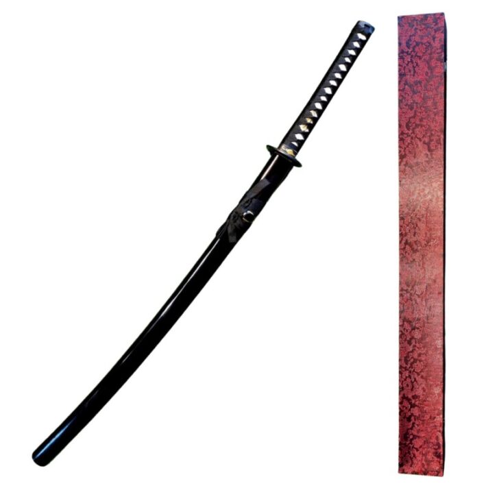 Espada Katana Samurai FullTang Preta 104cm Lamina Funcional com Pouco Fio + Estojo Premium ZSJ-11