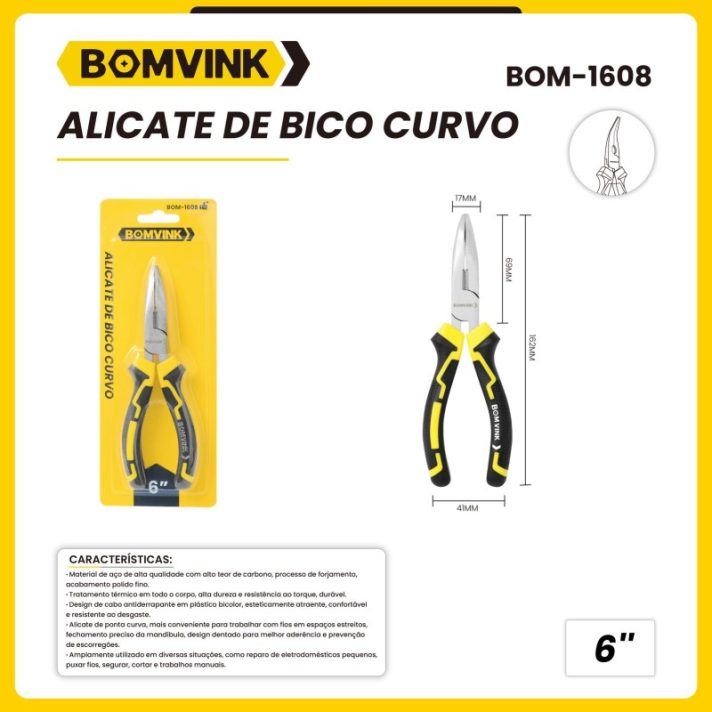 Alicate de Bico Curvo BOMVINK BOM-1608