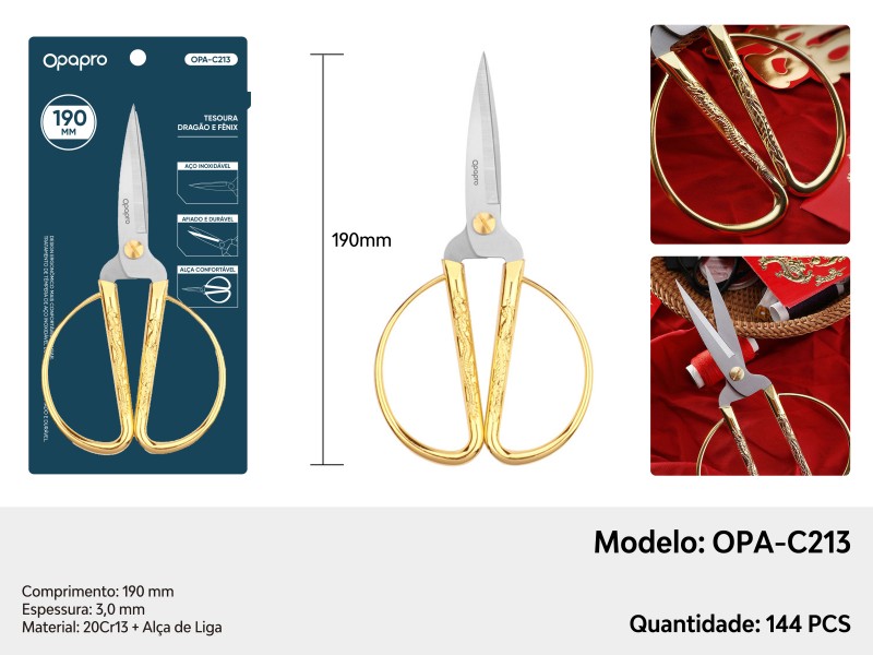 Tesoura Dragão e Fênix 190mm OPRAPO OPA-C213 – CJ Blademaster