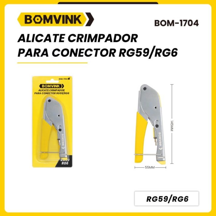 Alicate Cripador Para Conector RG59/RG6/  BOMVINK BOM-1704