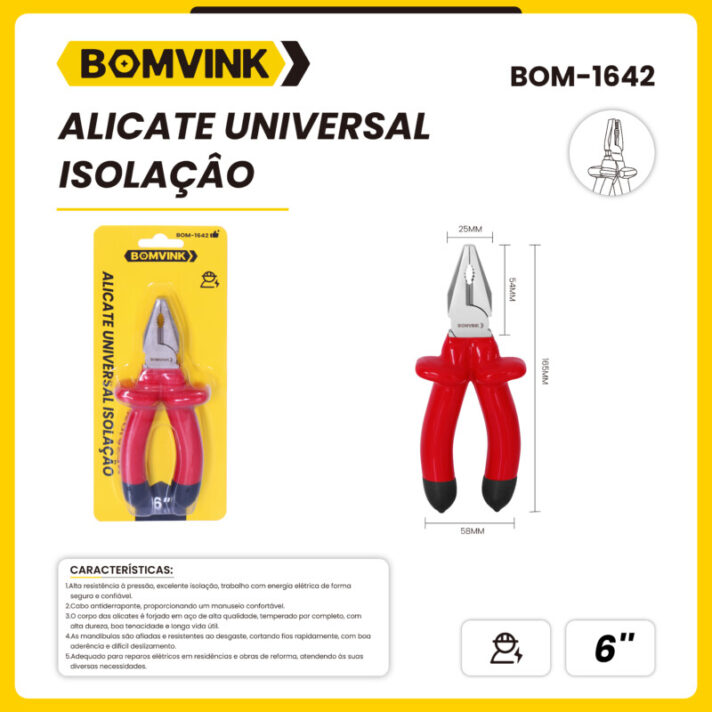 Alicate Universal Isolação BOMVINK BOM-1642
