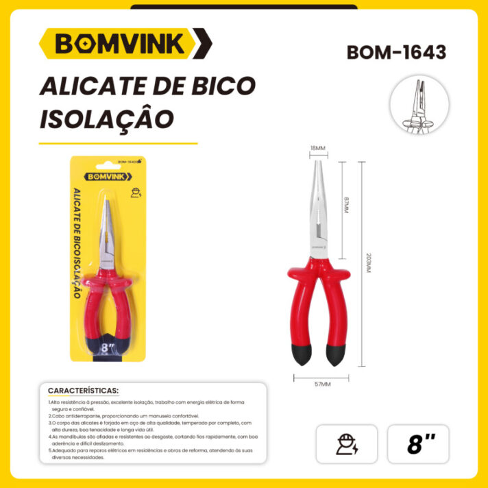 Alicate de Bico Isolação BOMVINK BOM-1643
