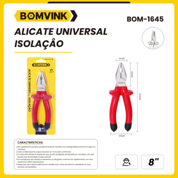 Alicate Universal Isolação BOMVINK BOM-1645
