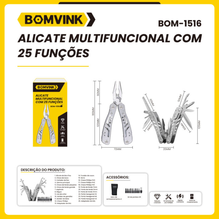 Alicate Multifuncional com 25 Funções BOMVINK BOM-1516