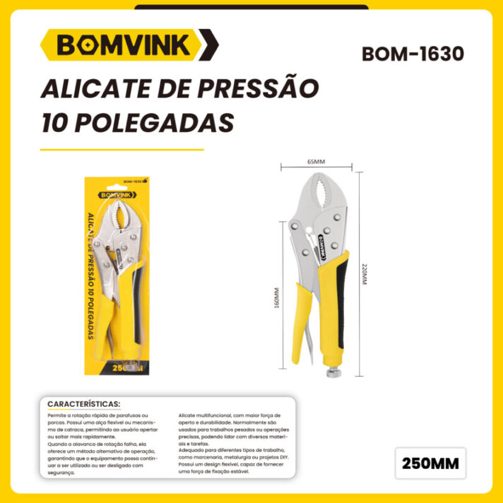 Alicate de Pressão 10 Polegadas BOMVINK BOM-1630