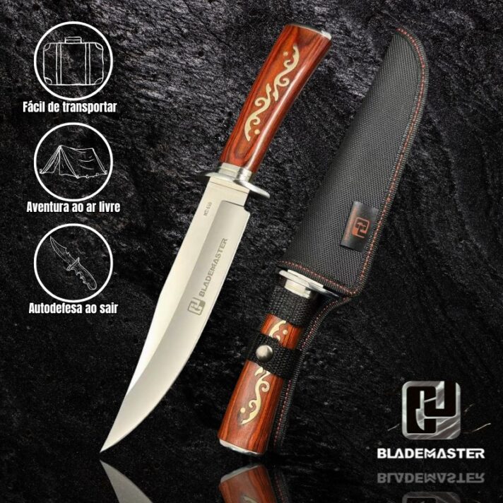 Faca De Caça Pesca Churrasco Luxo Fulltang Inox G30-1175