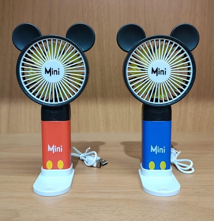 Mini Ventilador Mickey com Base e Apoio p/ Celular XJD-180