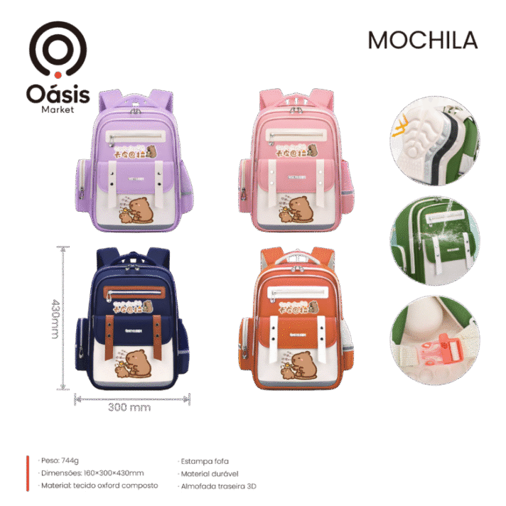 MOCHILA CAPIVARA GRANDE OASIS OIA-8053