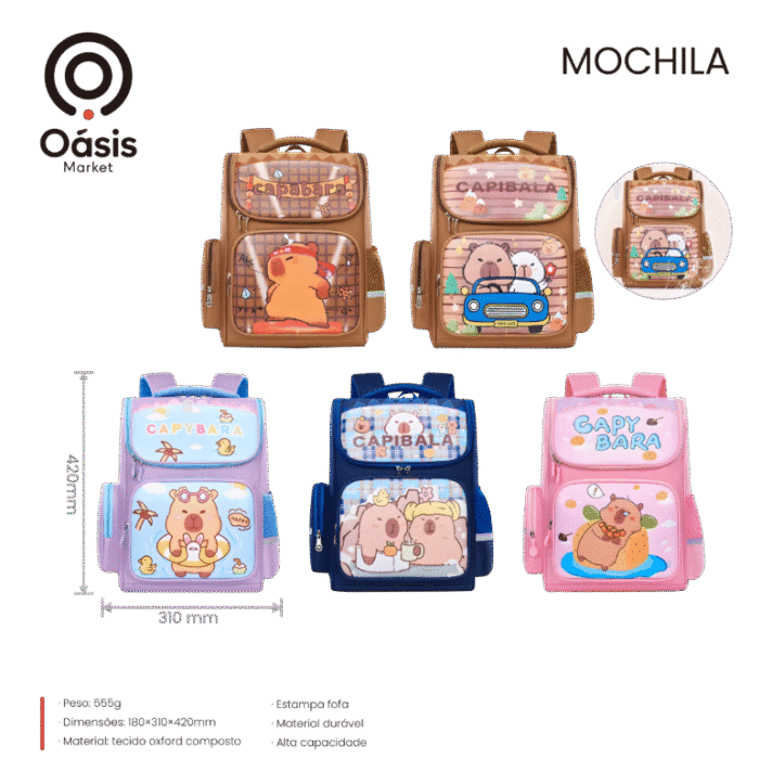 MOCHILA INFANTIL ABERTURA FRONTAL OASIS OIA-8055