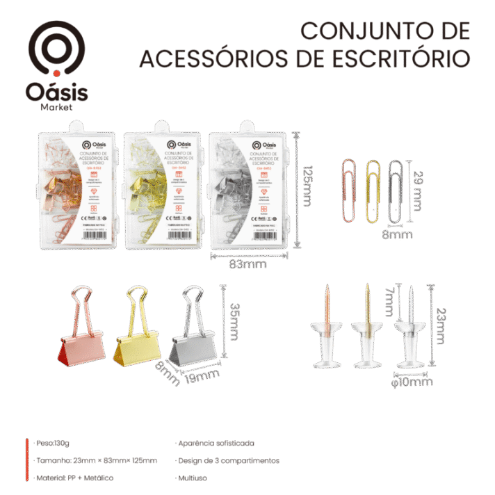 CONJUNTO DE ACESSÓRIOS DE ESCRITÓRIO OASIS OIA-8452