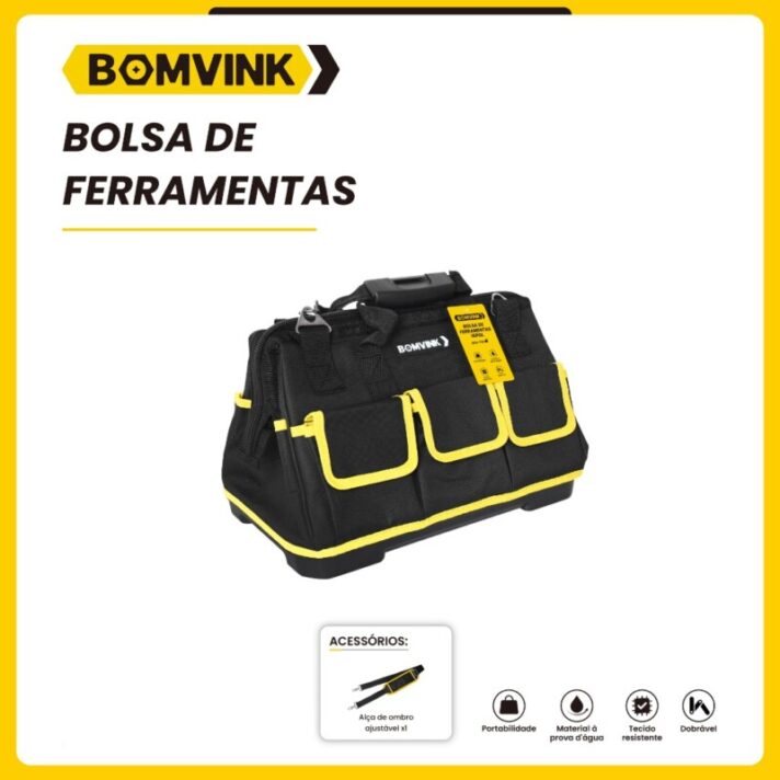BOLSA DE FERRAMENTAS DE 14 POLEGADAS COM FUNDO DE PLÁSTICO BOMVINK BOM-7718