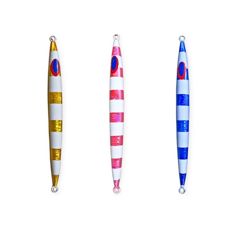 Isca de Pesca Jigging Lure peixe fino c/ listras Refletivas (unidade) 200g TBYE-2-200