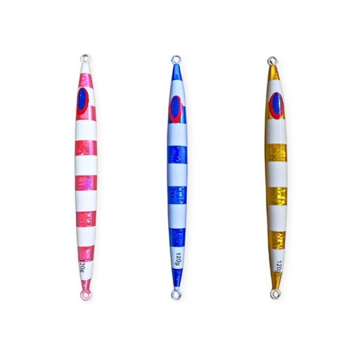 Isca de Pesca Jigging Lure peixe fino c/ listras Refletivas (unidade) 120g TBYE-2-120