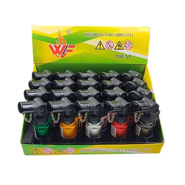 Caixa / Display Isqueiro Maçarico Fixo de Duas Chamas Recarregável 20 Unidades – 3KD-095LD