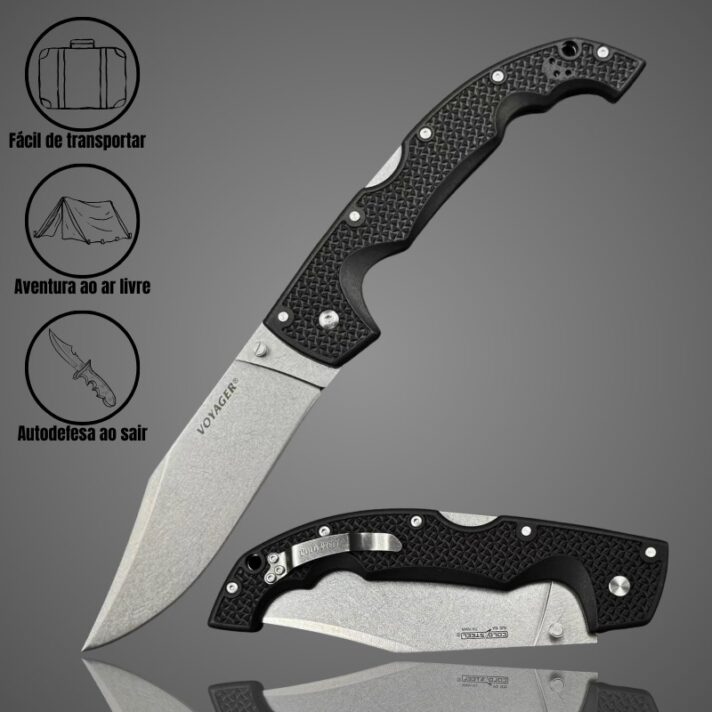 Faca Dobrável 30cm, Aço AUS 10A com Cabo feito em Plástico Grivory FP-07D