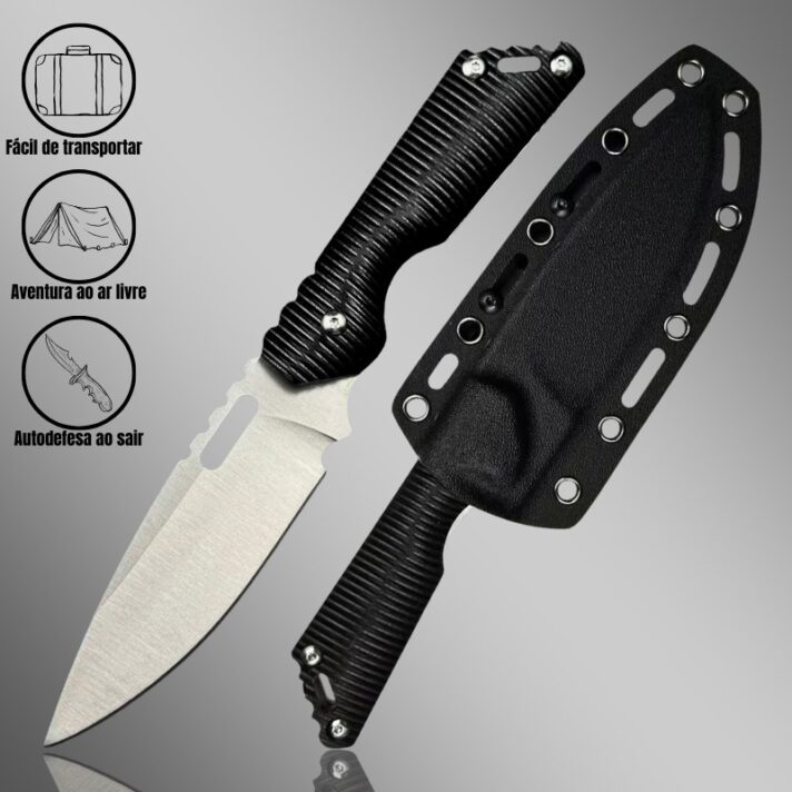 Faca Tática 24cm Aço Especial D2 e Cabo em G10 + Bainha Reforçada TATICA-C2