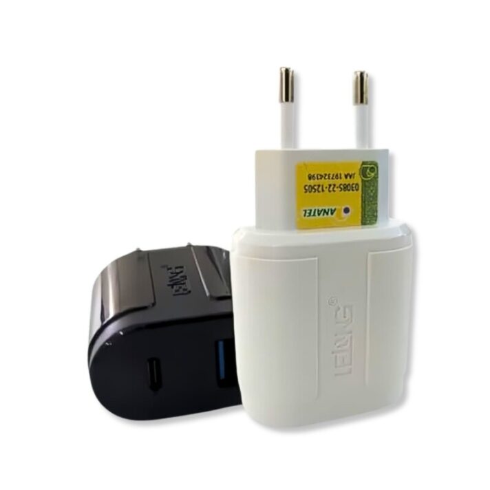Fonte carregador Rápido Turbo p/ Celular USB-C c e USB 5.1A LELONG LE-285