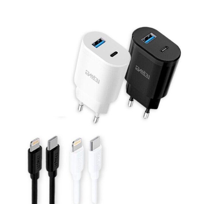 Fonte carregador Rápido Turbo p/ Celular USB-C c e USB com Cabo Tipo IOS (1m) 5.1A LELONG LE-283CP