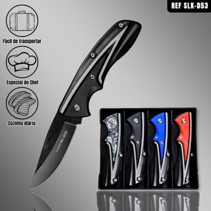 Kit com 4 Canivetes Abertura Manual Para Camping Luatek SLK-D53