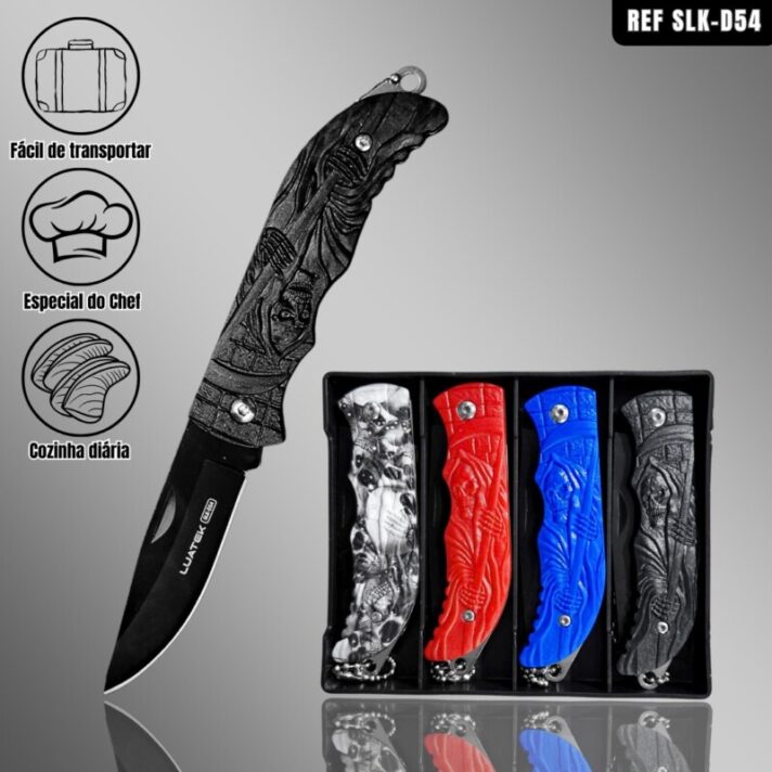 Kit com 4 Canivetes Abertura Manual Para Camping Luatek SLK-D54