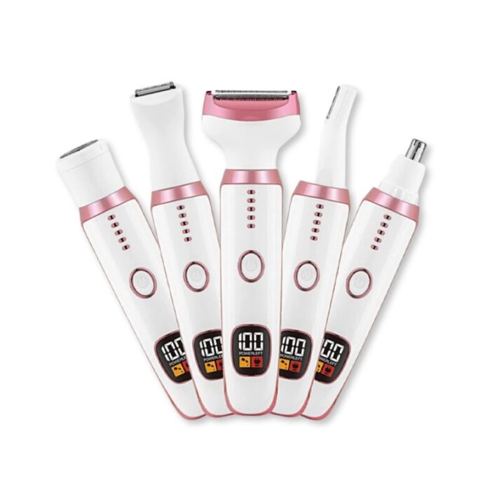 Kit Depilador Multifuncional 5 em 1 c/ Carregador USB e Display LED 5W HATTEKER HT-556