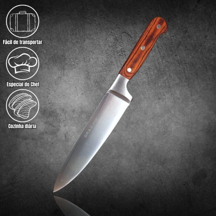 Faca do Chef 37cm Cabo em Madeira e Pinos Tradicional BW7308