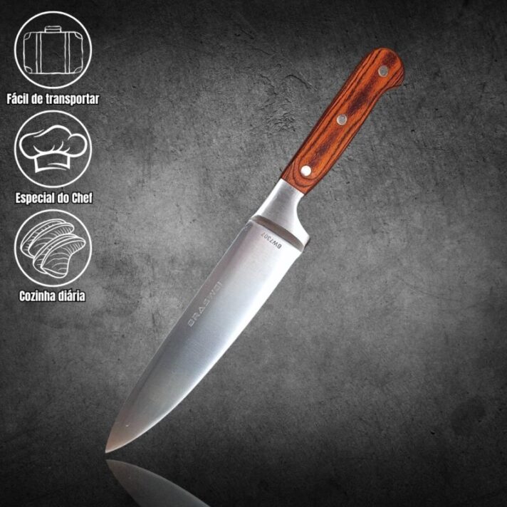 Faca do Chef 34,5cm Cabo em Madeira e Pinos Tradicional BW7307