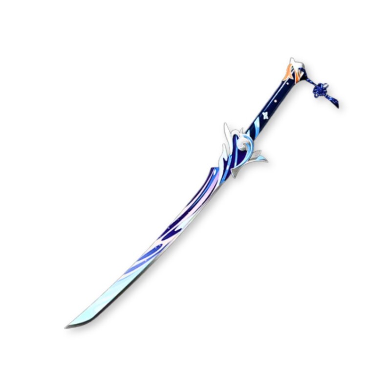 Espada 104cm Haran Geppaku Futsu do jogo Genshin Impact Feita em Aço Sem Fio - Não Tem Suporte - SLK-H37