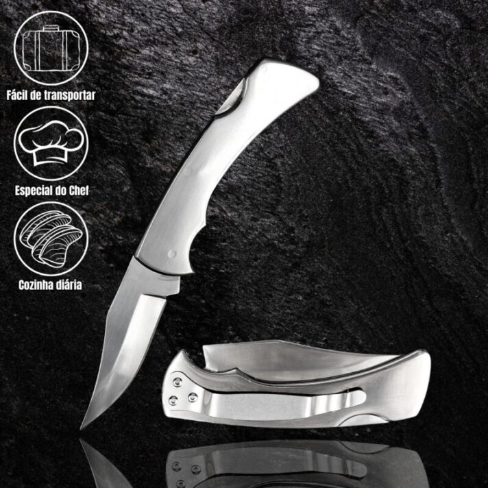 Canivete Manual Monobloco Personalizavel 18,5cm com Trava e Clip de bolso 888S