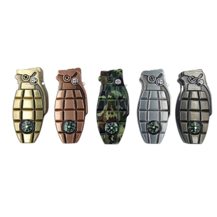 Isqueiro Maçarico Recarregável c/ Canivete e Bússola Embutidos em Cores Sortidas (unidade) HZ-02-0049