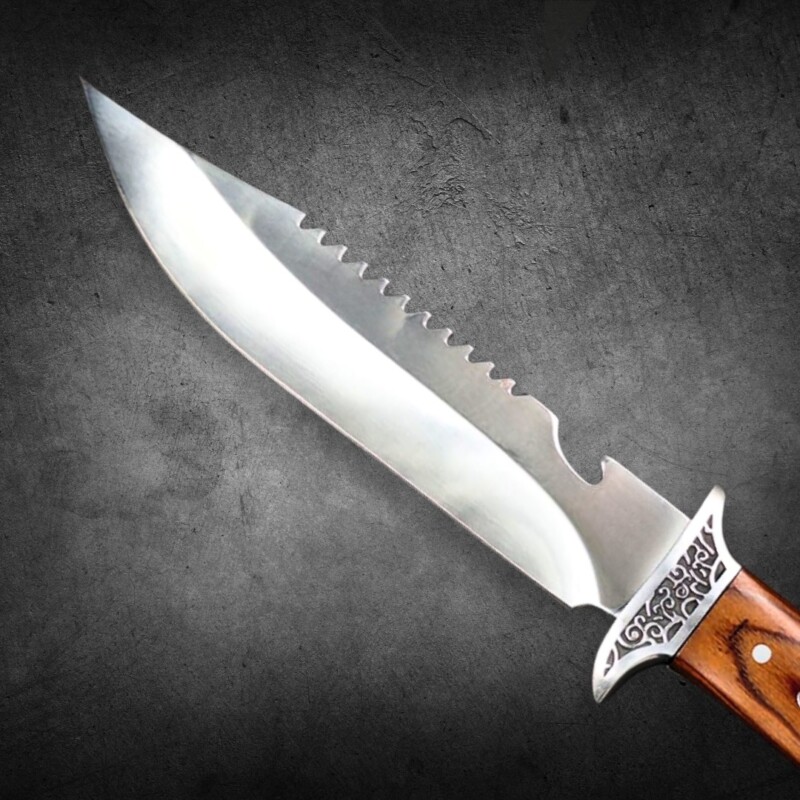 Faca Caça e Pesca 30,5cm Cabo de Madeira e Guarda de Metal TB-0939 - Imagem 3