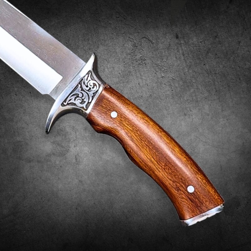 Faca de Caça, Camping e Pesca 32 cm c/ Gravura em Guarda+ Bainha A3135 - Imagem 4