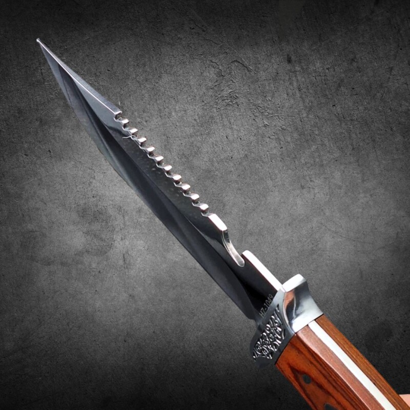 Faca Caça e Pesca 30,5cm Cabo de Madeira e Guarda de Metal TB-0939 - Imagem 5