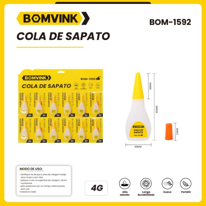 CARTELA DE COLA DE SAPATO C/ 12 UNIDADES BOMVINK BOM-1592