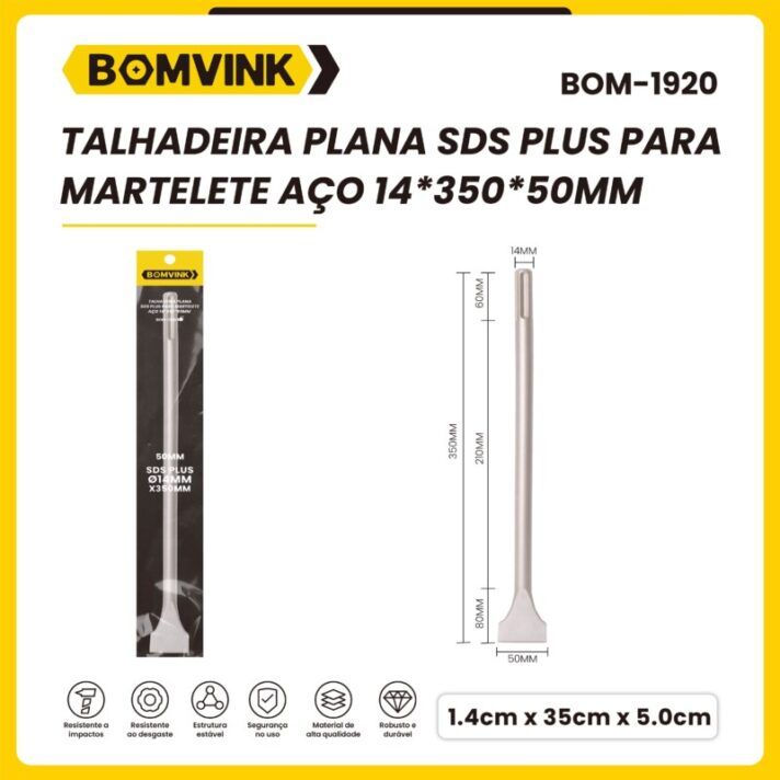 TALHADEIRA PLANA SDS PARA MARTELETE AÇO 14*350*20MM BOMVINK BOM-1920