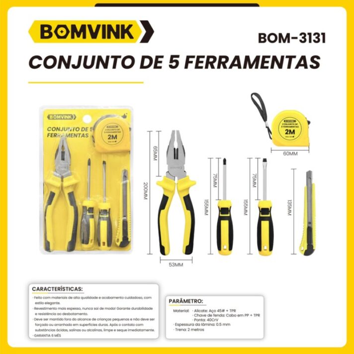 CONJUNTO DE 5 FERRAMENTAS BOMVINK BOM-3131