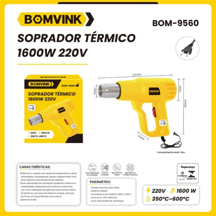 SOPRADOR TÉRMICO 1600W 220V BOMVINK BOM-9560