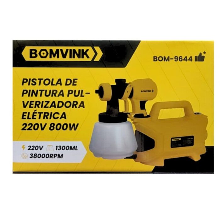 PISTOLA DE PINTURA PULVERIZADORA ELÉTRICA 220V 800W BOMVINK BOM-9644