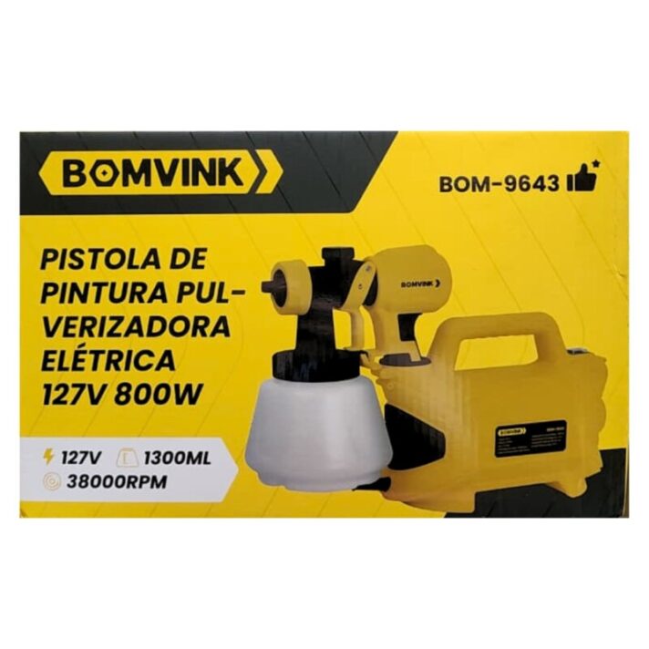 PISTOLA DE PINTURA PULVERIZADORA ELÉTRICA 127V 800W BOMVINK BOM-9643
