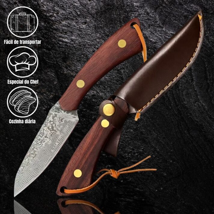 Faca De Caça Pesca Churrasco Luxo Fulltang Inox AF95