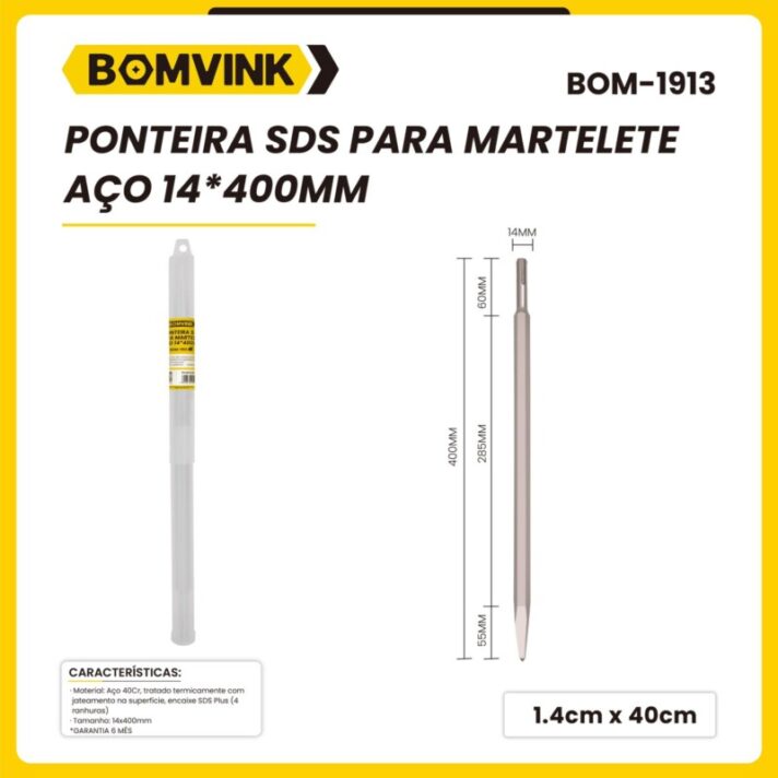PONTEIRA SDS PARA MARTELETE AÇO 14*400MM BOMVINK BOM-1913