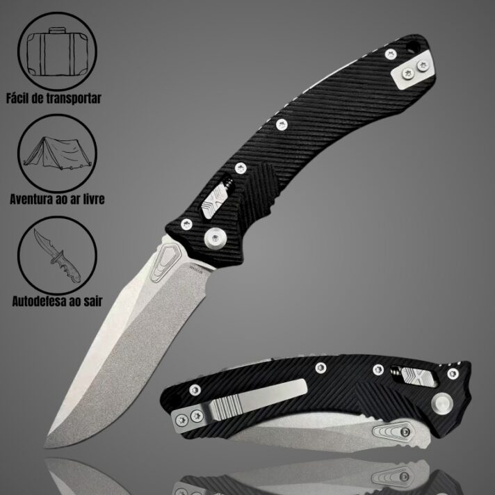 Canivete Microtech Amphibian 16cm Aço M390 e Cabo G10, Clip e Trava Duralock - M390MK-P