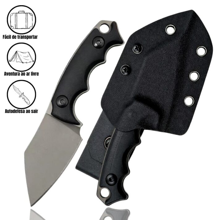 Mini Faca Tática Aço Especial D2 e Cabo G10 + Bainha K Resistente TATICA-A3-P