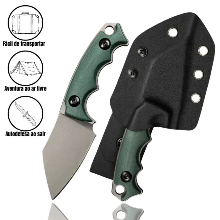 Mini Faca Tática Aço Especial D2 e Cabo G10 + Bainha K Resistente TATICA-A3-VR