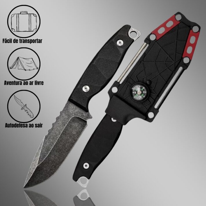 Faca Tática FullTang 19cm em Aço D2 e Cabo de G10 + Bainha Multiuso Kydex SLK-YX26-P