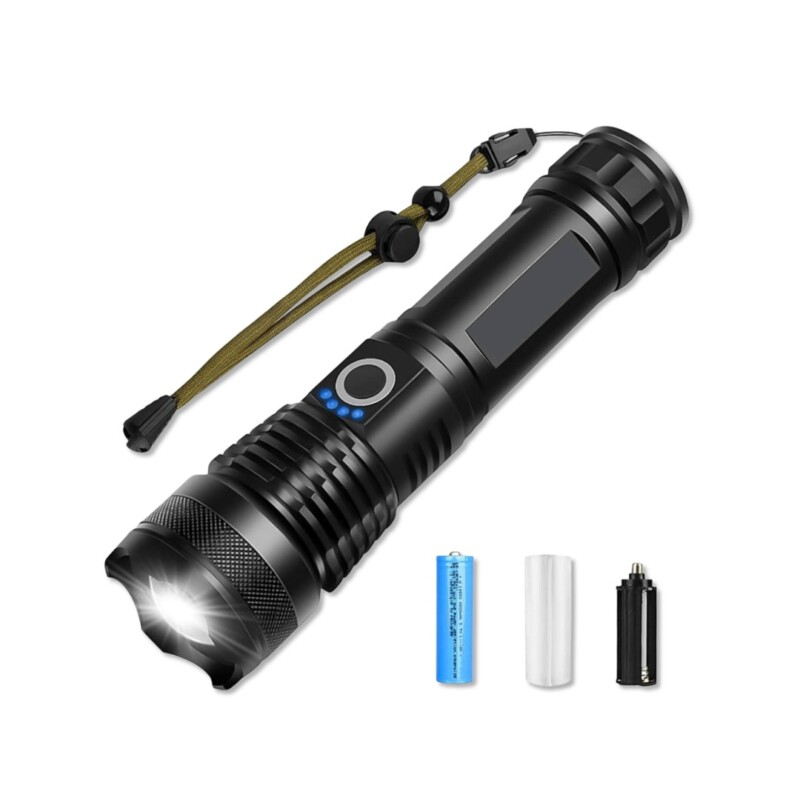Lanterna LED Recarregável de Alta Potência com 5 Modos e Foco Ajustável ...